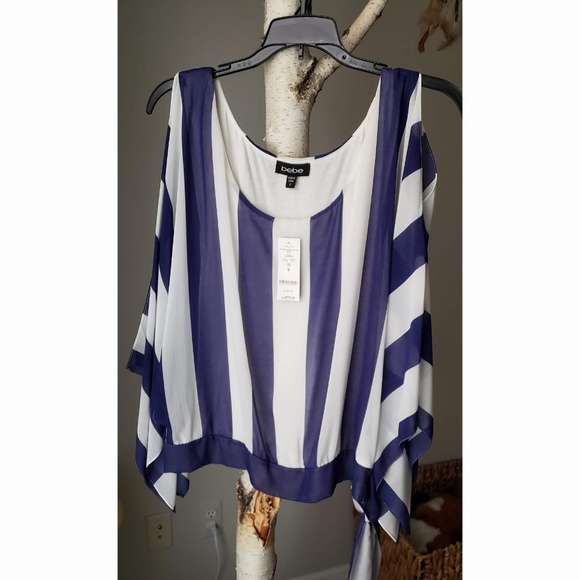 Bebe Light Weight Flowy Striped Blouse - Picture 5 of 5